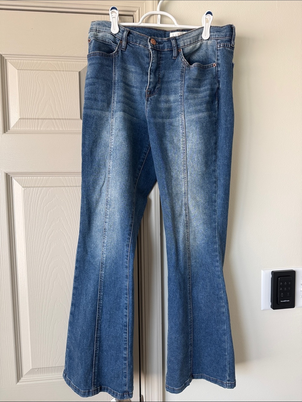Nicole Miller Blue Flare Wide-Leg Jeans